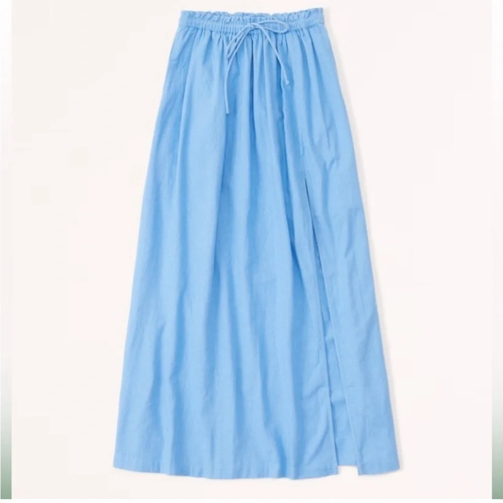 Abercrombie & Fitch Light Blue A-Line Skirt tie waist maxi skirt size XS